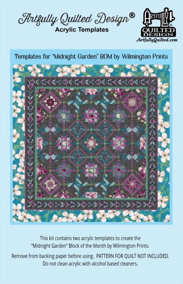 Photo of the package front of the "Midnight Garden" Acrylic Template Kit.